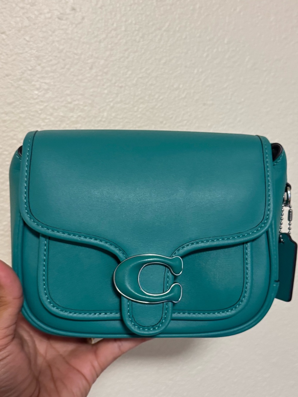 Coach Tabby Messenger 19 Bright Green Jade Teal Crossbody Bag